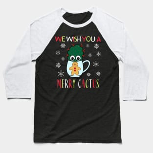 We Wish You A Merry Cactus - Small Cactus With Red Spikes In Christmas Mug Baseball T-Shirt